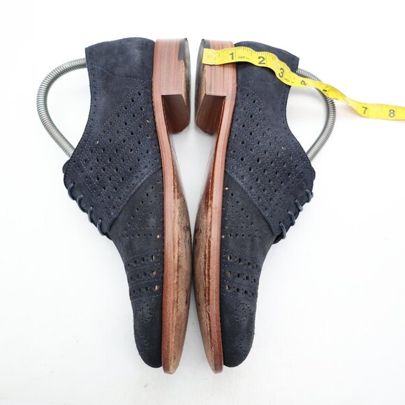 The Office of Angela Scott Mr Arthur Wingtip Oxfords Women's EU 38 Navy Suede - Picture 8 of 10
